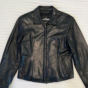 Wilson’s Maxima Vintage Black Leather Zip Jacket - Women’s Size Medium
